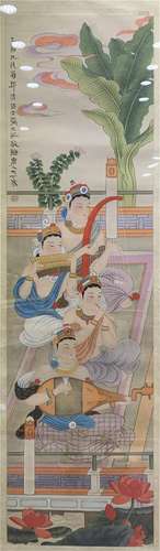 A CHINESE PAINTING OF FIGURE STORY