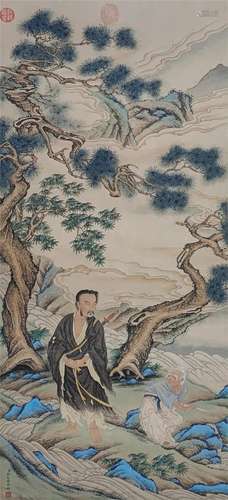 A CHINESE PAINTING OF FIGURE STORY