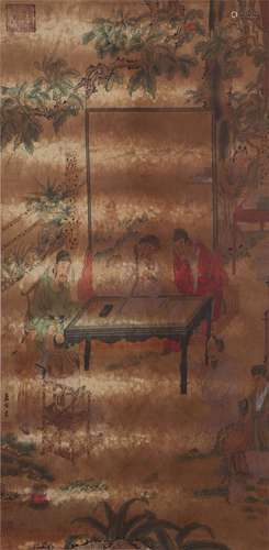 A CHINESE PAINTING OF FIGURE STORY