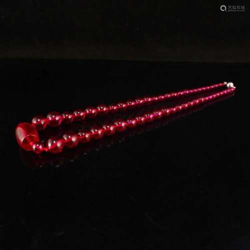 Beautiful Ruby Beads Necklace