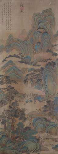 A CHINESE PAINTING OF MOUNTAINS LANDSCAPE