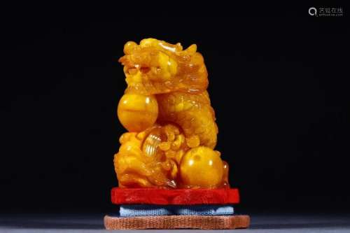 Amber Dragon Ornament