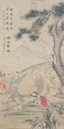 A CHINESE PAINTING OF FIGURE STORY