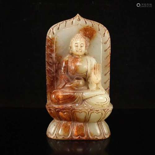 Superb Chinese Hetian Jade Siddhartha Buddha Statue