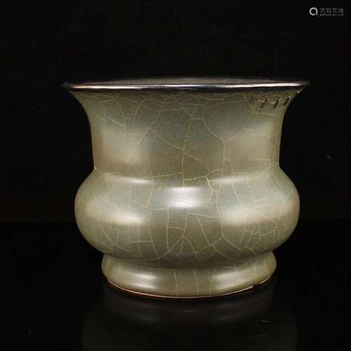 Inlaying Silver Edge Longquan Kiln Porcelain Vase