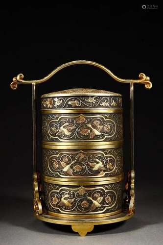 Gilt Bronze Box with Handle