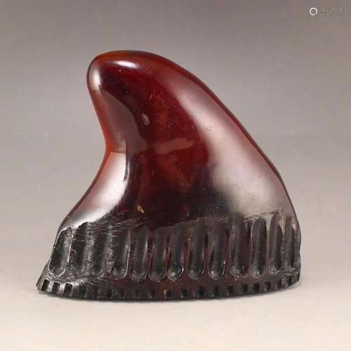 Vintage Ox Horn Statue