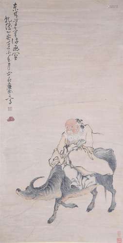 A CHINESE PAINTING OF FIGURE STORY