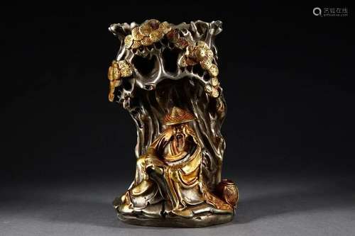 Ming Dynasty - Gilt Bronze "The Fisherman gains a