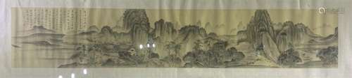 A CHINESE PAINTING OF MOUNTAINS LANDSCAPE