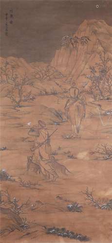 A CHINESE PAINTING OF FIGURE STORY