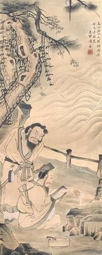 A CHINESE PAINTING OF FIGURE STORY