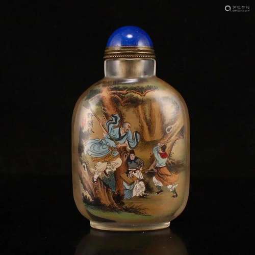 Chinese Peking Glass Inside Painting Snuff Bottle