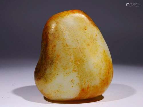 Qing Dynasty - White Jade With Russet Skin Hand Piece