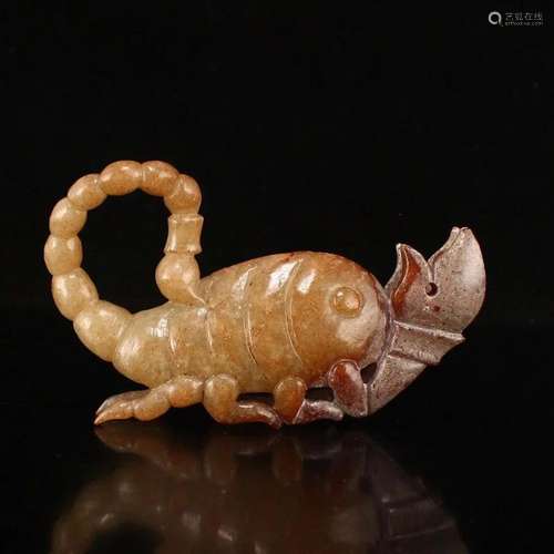 Vintage Chinese Hetian Jade Scorpion Statue