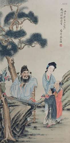 A CHINESE PAINTING OF FIGURE STORY