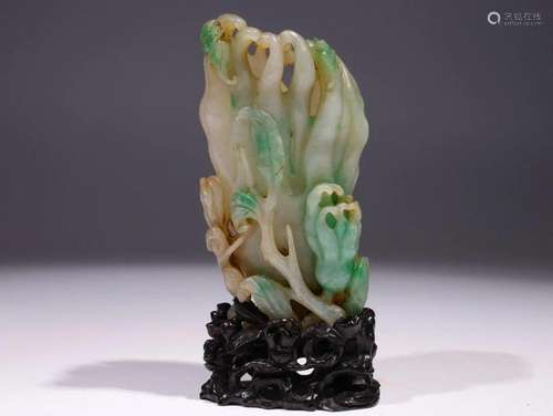 Qing Dynasty - Jadeite Buddha's Hand Vase