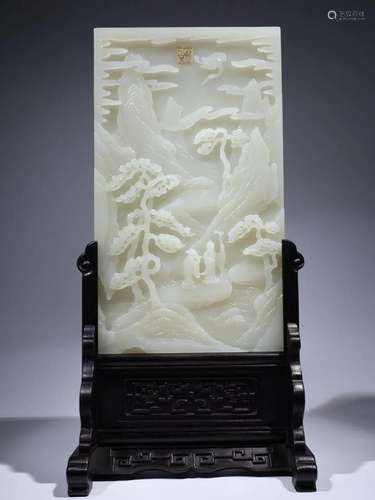 Qing Dynasty Qianlong Period - White Jade Landscape