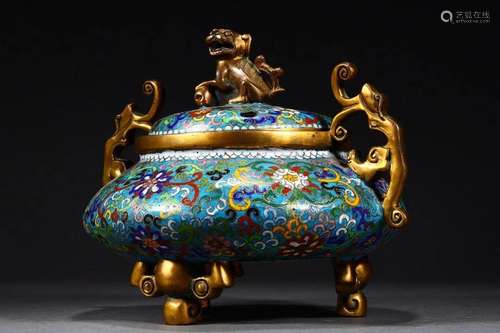 Qing Dynasty Kangxi Period - Bronze Cloisonne Floral