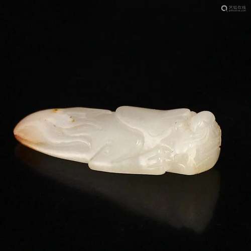 Vintage Chinese Hetian Jade Lucky Beast Pendant