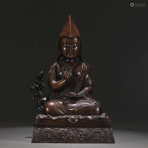 A CHINESE BRONZE FIGURE OR BUDDHA STATUE