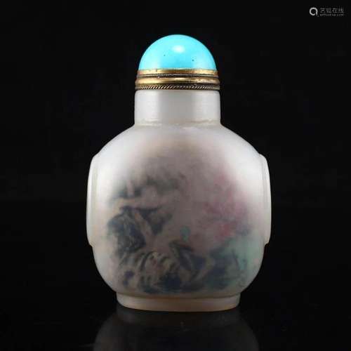 Chinese Qing Dy Agate Inside Painting Snuff Bottle