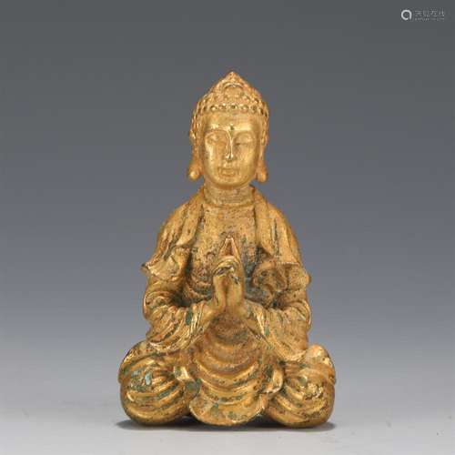 A CHINESE BRONZE FIGURE OR BUDDHA STATUE