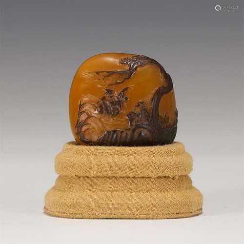 A CHINESE SOAP STONE ORNAMENTS