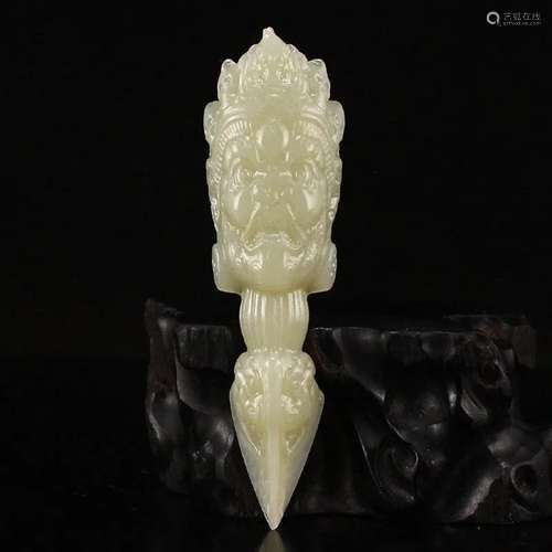 Tibetan Hetian Jade Buddhism XiangMo Pestle Pendant