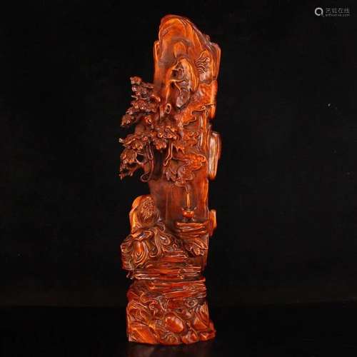 Vintage Chinese Boxwood Wood Carved Dharma Statue