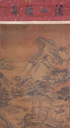 A CHINESE PAINTING OF MOUNTAINS LANDSCAPE