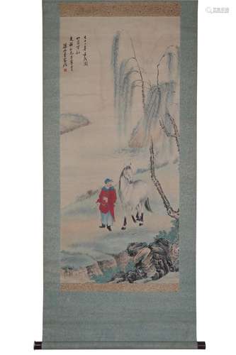 A CHINESE PAINTING OF FIGURE STORY