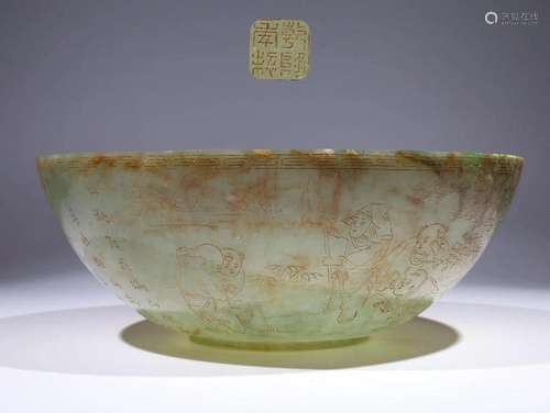 Qing Dynasty Qianlong Period - Hetian Jade with Russet