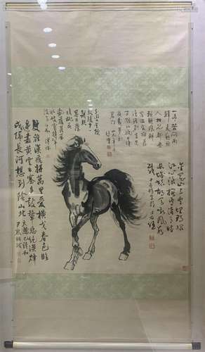 A CHINESE PAINTING OF FINE HORSE