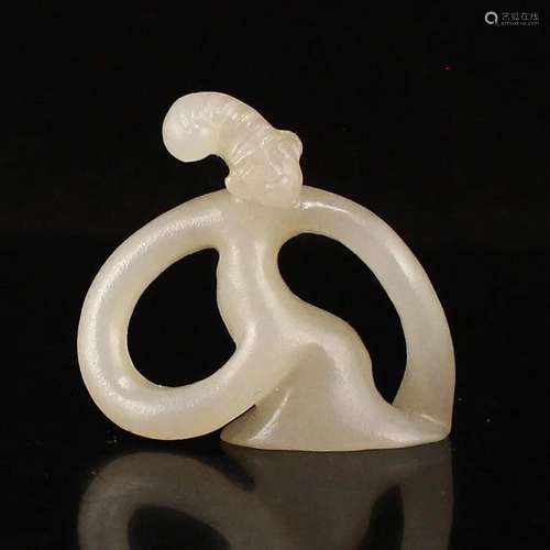 Hand Carved Chinese Hetian Jade Figure Pendant