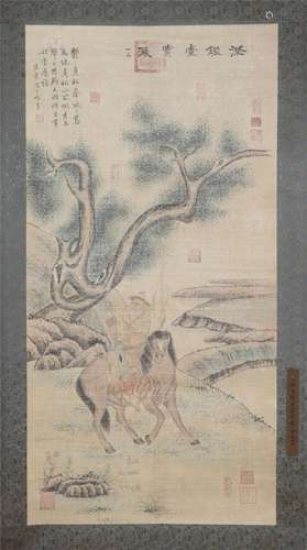 A CHINESE PAINTING OF FIGURE STORY