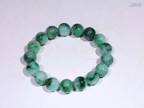 Qing Dynasty - Jadeite Bead Bracelet