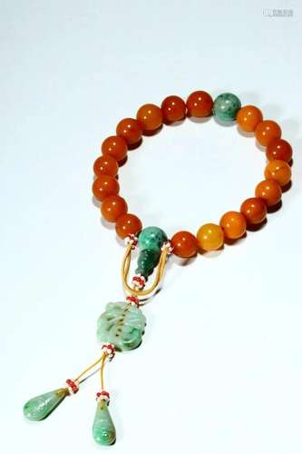 Amber Eighteen Bead Bracelet