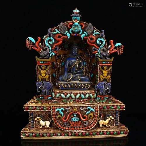 Tibetan Buddhism Lapis Lazuli Sakyamuni Buddha Statue