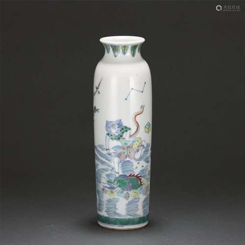 A CHINESE DOUCAI PORCELAIN FIGURES STORY VASE