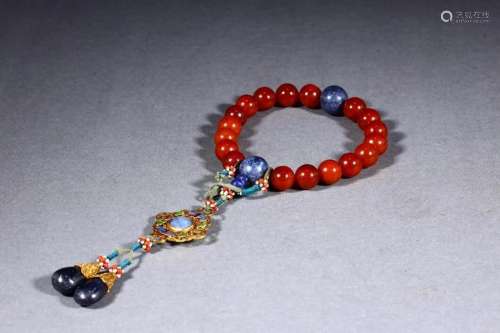 Qing Dynasty - Amber Eighteen Bead Bracelet