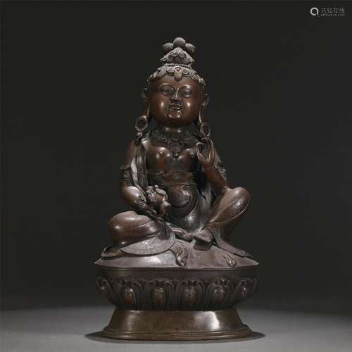 A CHINESE BRONZE FIGURE OR BUDDHA STATUE