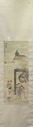 A CHINESE PAINTING OF FIGURE STORY