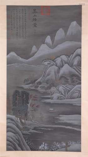 A CHINESE PAINTING OF MOUNTAINS LANDSCAPE