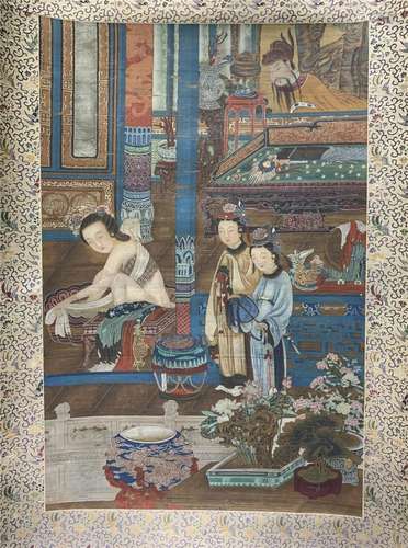 A CHINESE PAINTING OF FIGURE STORY