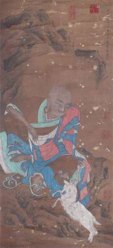 A CHINESE PAINTING OF FIGURE STORY