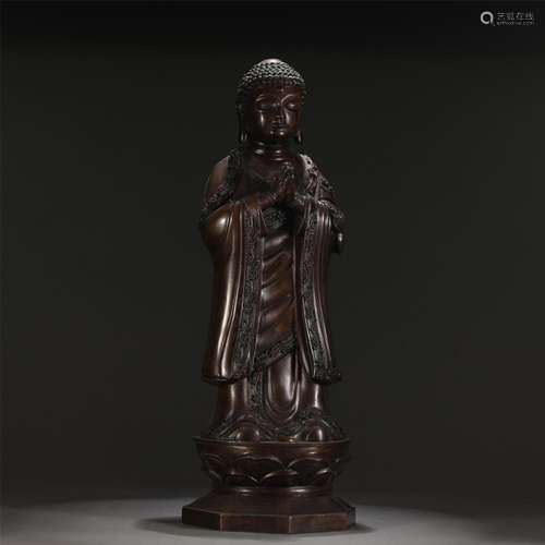 A CHINESE BRONZE FIGURE OR BUDDHA STATUE