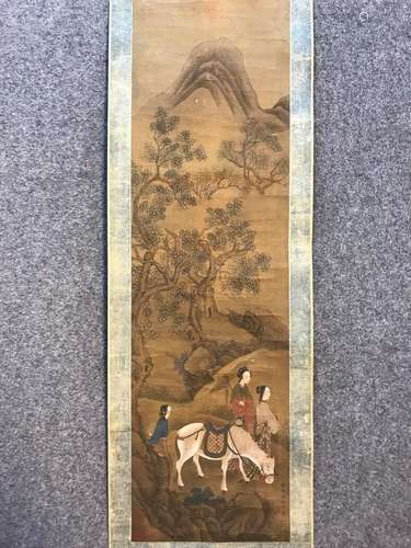 A CHINESE PAINTING OF FIGURE STORY