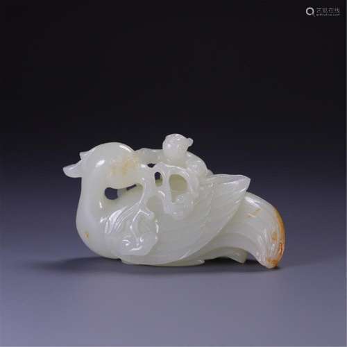 A CHINESE JADE PHOENIX ORNAMENTS