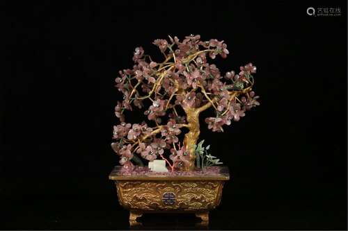 A CHINESE PLUM BLOSSOM FLOWERS VIEWS POTTED LANDSCAPE